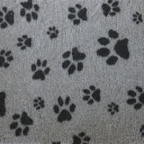 Non-Slip Vetfleece - Grey with Charcoal Multi-Paws