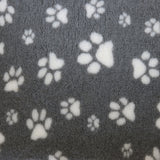 Non-Slip Vetfleece - Grey with White Multi-Paws