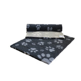 Non-Slip Vetfleece - Charcoal with Grey Multi-Paws