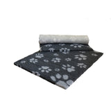 Non-Slip Vetfleece - Charcoal with Grey Multi-Paws
