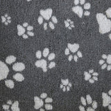 Non-Slip Vetfleece - Charcoal with Grey Multi-Paws