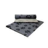 Non-Slip Vetfleece - Grey with Charcoal Multi-Paws