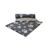 Non-Slip Vetfleece - Grey with White Multi-Paws