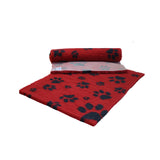 Non-Slip Vetfleece - Red with Charcoal Multi-Paws