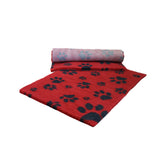 Non-Slip Vetfleece - Red with Charcoal Multi-Paws
