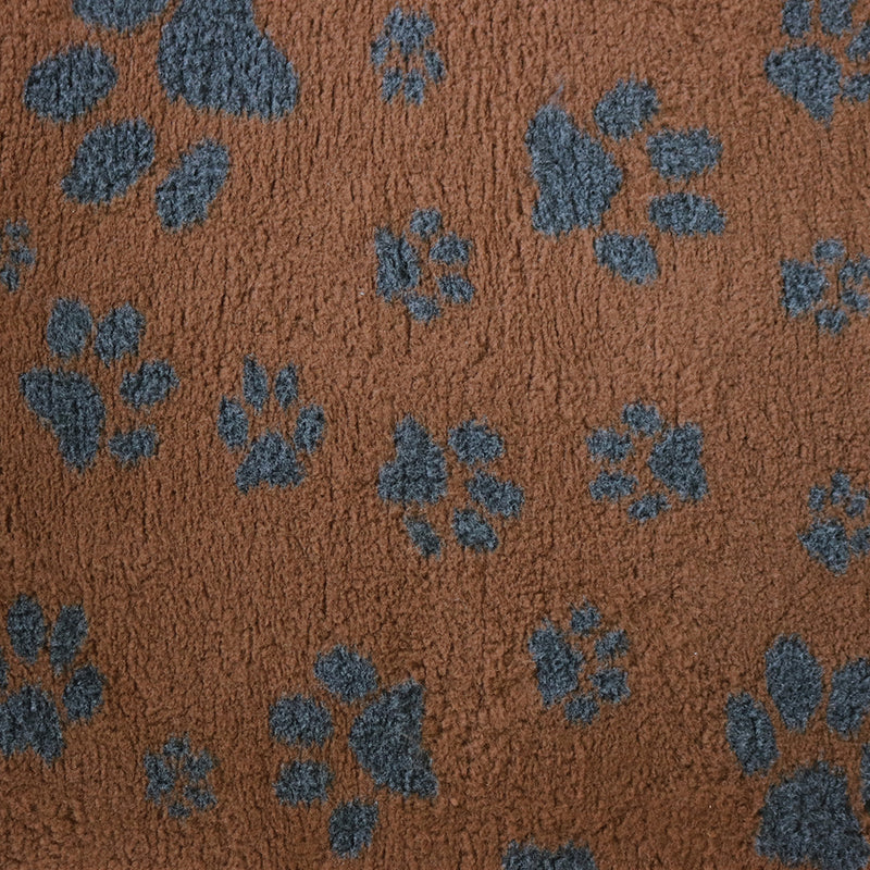 Non-Slip Vetfleece - Brown with Charcoal Multi-Paws