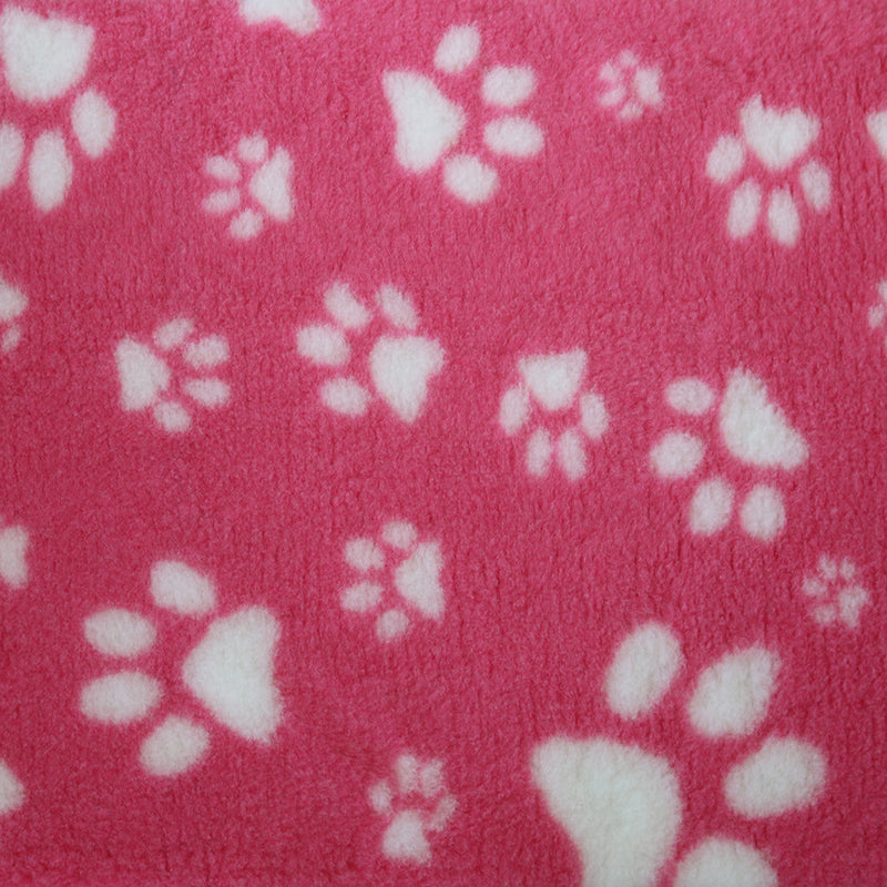 Non-Slip Vetfleece - Pink with White Multi-Paws