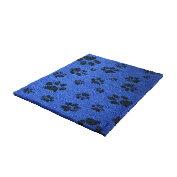 Non-Slip Vetfleece - Blue with Charcoal Multi-Paws