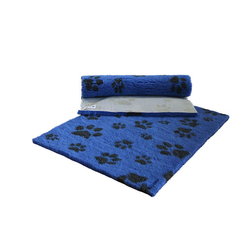 Non-Slip Vetfleece - Blue with Charcoal Multi-Paws