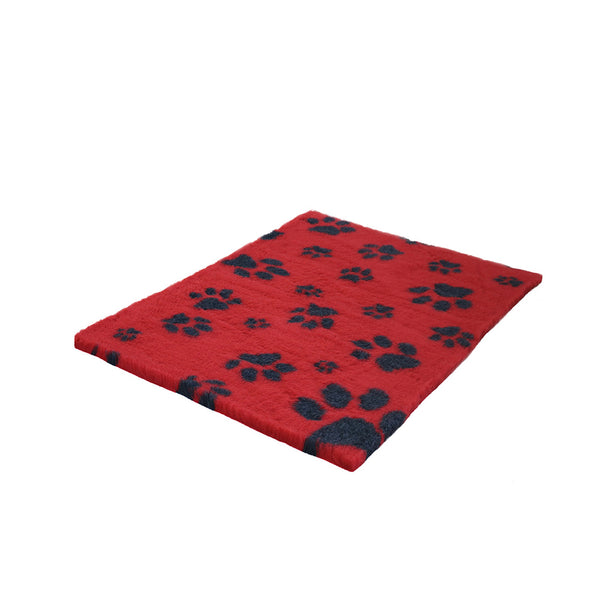 Non-Slip Vetfleece - Red with Charcoal Multi-Paws