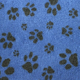 Non-Slip Vetfleece - Blue with Charcoal Multi-Paws